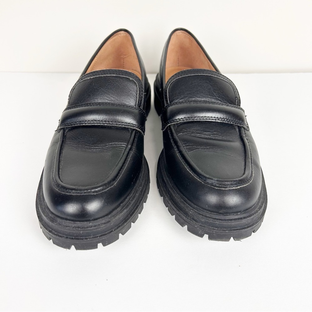 Madewell The Bradley Lugsole Leather Loafer in True Black Size 9 classic chunky - Picture 3 of 6